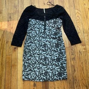 Free People Love U To Pieces Black/Gray Dress Sz L